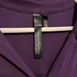 EllumiNation by Nikki H Parker Purple Long Sleeve Blouse Size Large